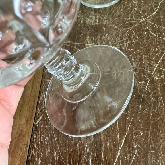 Vintage 1970s Kings Crown Clear Glass Pedestal Shot Glasses Set of 2 - Picture 3 of 9